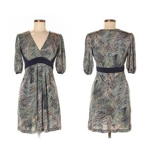 BCBG Max Azria tropical print dress floral stretch comfy short knee length beach